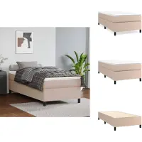 vidaXL Letto a molle insacchettate cappuccino-marrone 90x190 cm in Pelle finta - Letti e strutture letto