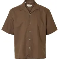Selected Camicia A Maniche Corte Uomini Marrone XL