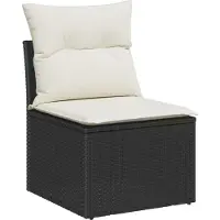vidaXL Set da giardino con divano e poltrone, 10 pezzi, colore nero, materiale: rattan sintetico