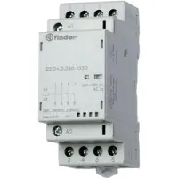 Finder Contattore di installazione 24VAC/DC,4S,LED - Contattore di installazione 24V AC/DC 22.34.0.024.4320