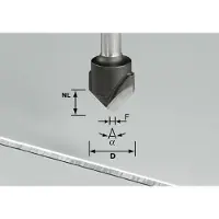 Festool Fresa per scanalature a V con gambo in carburo da 8 mm, HW S8 D18-90° (alluminio) | 491444