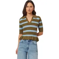 Scotch & Soda Pointelle Peplum Tee Green Moss/cerulean Taglia: XL | Polo Outlet | Donna | Verde