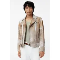John Varvatos Chelsea Biker Jacket - Slim Fit Asymmeti Chalk Taglia: 48 | Giacche di pelle Outlet | Uomo