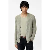 John Varvatos Kliment Linen Cardi W Woven Back Panel Sage Brush Taglia: M | Cardigan Outlet | Uomo | Bianco