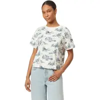Scotch & Soda Boxy Crop Tee Blue Toile Taglia: XL | Maglie Sportivi Outlet | Donna | Blu
