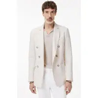 John Varvatos Devitt Jacket - Double Breasted Pick Sti Chalk Taglia: 54 | Blazers Outlet | Uomo