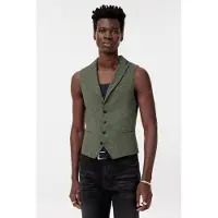 John Varvatos Woodward Vest - Slim Fit Peak Lapel Vest Moss Green Taglia: 46 | Gilet Outlet | Uomo | Verde
