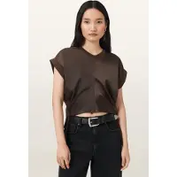 AllSaints Mira Satin Tee Torte Brown Taglia: S | Magliette intime Outlet | Donna | Marrone