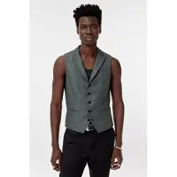 John Varvatos Woodward Vest - Slim Fit Peak Lapel Vest Fog Taglia: 46 | Gilet Outlet | Uomo