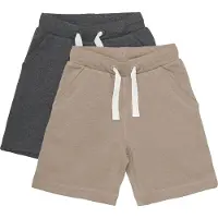 Minymo Boy's Basic 53 Sweat Short (2-Pack) Pantaloncini Bambini (104, marrone)