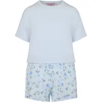 Hunkemoller Shorty 'Daisy' blu pastello / blu chiaro / verde / bianco
