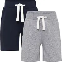 Minymo Boy's Basic 53 Sweat Short (2-Pack) Pantaloncini Bambini (104, grigio)