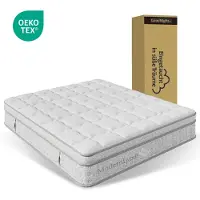 Merax Materasso a molle insacchettate a 7 zone, 25 cm, ibrido in schiuma fredda, ergonomico, grado di rigidità H3, 160x200 cm, traspirante, OEKO-TEX, bianco