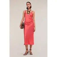 Motivi Stretch Satin Crossover Dress Pink Taglia: 32 | Abiti Midi Outlet | Donna | Rosa
