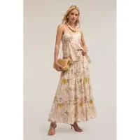 Motivi Long Flounced Skirt With Floral Pattern Powder Pink Taglia: M | Maxi gonne Outlet | Donna | Rosa