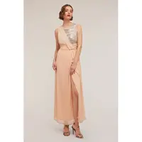 Motivi Long Peplum Dress With Full Sequin Bodice Pink Taglia: 40 | Maxi abiti Outlet | Donna | Rosa