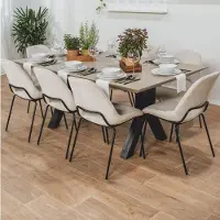Casa Padrino Tavolo da pranzo beige/nero 180-468 cm - Tavolo da cucina rettangolare allungabile