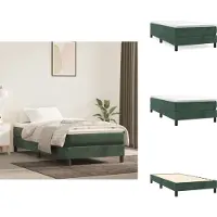 vidaXL Letto a molle verde scuro 90x190 cm in velluto - Letti e strutture letto