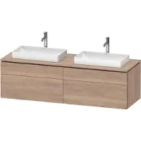 Duravit L-Cube Meuble sous-lavabo en console suspendu, avec plan de toilette en console, 4 tiroirs, pour deux vasques, 1620x482x550mm, LC4873B55550000, LC4873B55550000