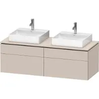 Duravit L-Cube Meuble sous-lavabo en console suspendu, avec plan de toilette en console, 4 tiroirs, pour deux vasques, 1420x482x550mm, LC4872B91910000, LC4872B91910000