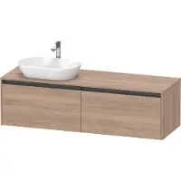 Duravit Ketho.2 bâti-support de lavabo en console, découpe de la vasque à gauche, 1600x459x550mm. 2 tiroirs, K24889L55550000, K24889L55550000