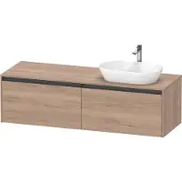 Duravit Ketho.2 bâti-support de lavabo en console, découpe de la vasque à droite, 1600x459x550mm, 2 tiroirs, K24889R55550000, K24889R55550000