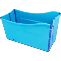 StarTech.com Vasca da bagno pieghevole - Vasca portatile per bagni di ghiaccio da 100 cm - Materiale: PP e TPE - Autoportante - Con cuscino e tubo di scarico da 1 metro - Colore: blu