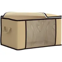 vidaXL Contenitore con finestra laterale trasparente, color crema