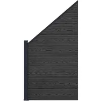 vidaXL Set recinzione 95 x 180 cm in WPC e alluminio nero