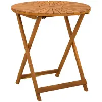 vidaXL Tavolo da giardino pieghevole in legno massello di acacia, finitura naturale, Ø 70 x 75 cm
