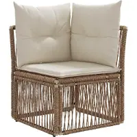 vidaXL Set di divani da giardino , 5 pezzi, color beige, in rattan sintetico