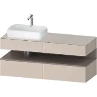 Duravit Collection One Meuble sous-vasque sur console, 2 tiroirs, 2 coulissants, découpe à gauche, 1400x550x600mm, niche basalte mat, QA4765043910000, QA4765043910000