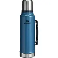 Stanley The Legendary Classic Bottle 1.5QT, Hammertone Lake 10-11347-120 borraccia termica con tappo versatore e tazza, 1.4L