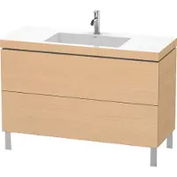 Duravit L-Cube c-bonded Ensemble vertical, 2 tiroirs, sans trop-plein, 1 trou pour robinet, 1200x698x480mm, LC6939O3030, LC6939O3030
