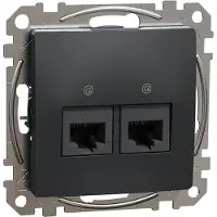 Schneider Electric Doppia presa per computer 2xRJ45 cat.6 nero antracite Sedna Design&Elements SDD114462