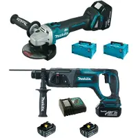 Nobrand MAKITA DLX2153TJ1 batteria sada DGA504 + DHR241, 18V/2*5Ah, 2* systainer MAKPAC