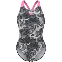 Arena Women's Camo Swimsuit V Back L Costume intero Donna (42, grigio)