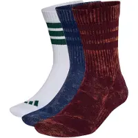 Adidas 3 Stripes Cushioned Crew Stone Wash 3 Pair Pack Calze casual Uomo (40-42, rosso)