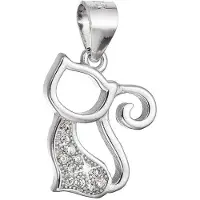 Evolution Group Playful silver Ciondolo Cat con zirconi 14037.1 crystal