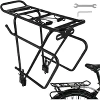 Trizand 27590 Portapacchi posteriore per bicicletta, portata 25 kg, nero