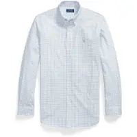 Ralph Lauren per uomo. 710B22585003 Camicia in popeline elasticizzato Custom Fit blu (S), Casual, Cotone, Manica lunga