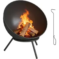 Outsunny , braciere da esterno, 60 x 53 x 66 cm, con gancio per la rimozione della cenere e griglia per il carbone