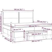 vidaXL Letto a molle con materasso nero 200x200 cm in tessuto