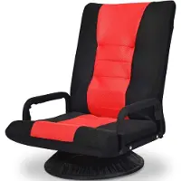 GIANTEX Sedia girevole a 360°, con schienale regolabile su 6 posizioni, imbottita e ribaltabile, portata massima 140 kg (rossa)
