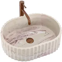 REA Lavabo Da Appoggio Margaret Gio Beige, Imitazione Pietra