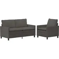 vidaXL Set di divani, 2 pezzi, grigio scuro, tessuto