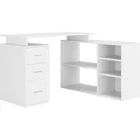 StarTech.com Scrivania angolare - Scrivania da ufficio a L - Con cassetti e ripiani - 129x104x76 cm - Legno - Bianco