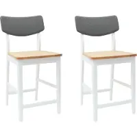 vidaXL Sedie da pranzo, 2 pezzi, legno massello di gomma, colore bianco, 48 x 49 x 95 cm