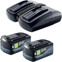 Festool Set energia 2x BP 18 Li 5,0 HP-ASI HighPower Batteria ricaricabile 18 V 5,0 Ah ( 2x 578519 ) + TCL 6 DUO Caricabatterie doppio ( 577017 )