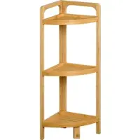 Kesper - Scaffale angolare in bambù, con 3 ripiani, salvaspazio, ideale per bagno, cucina o ingresso, dimensioni 23 x 23 cm, altezza 70 cm, colore naturale, modello 19439